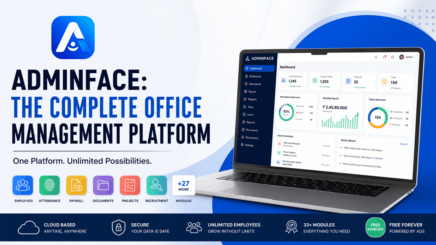 ADMINFACE – Complete Office Management Platform One Platform. Unlimited Possibilities.